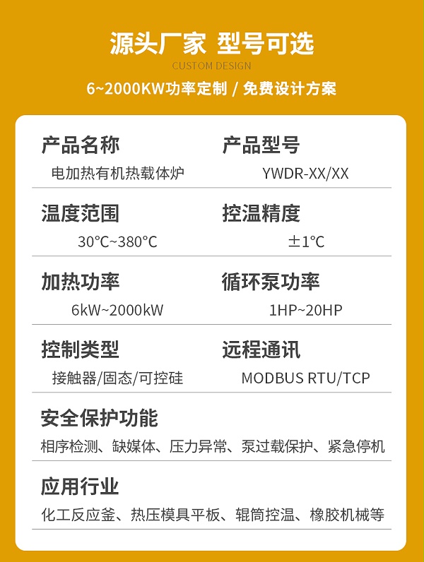 加热冷却有机热载体锅炉参数