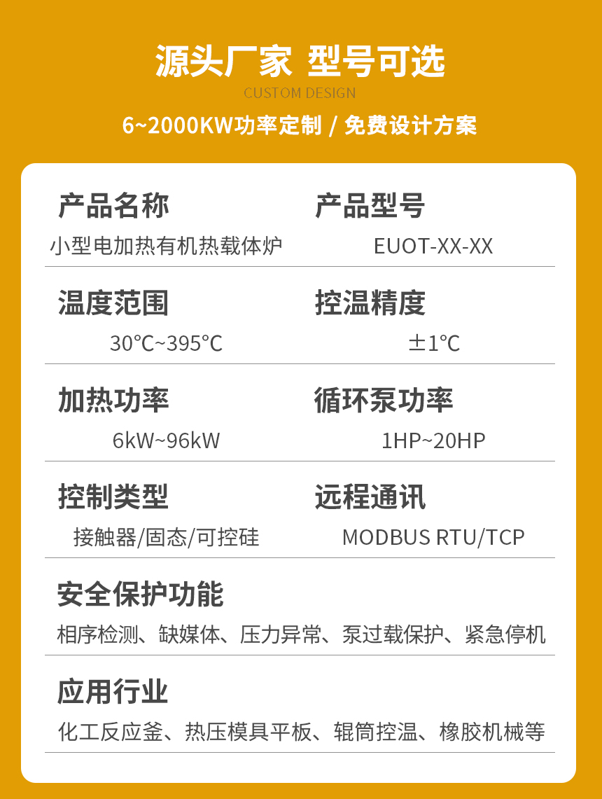 小型有机热载体锅炉参数